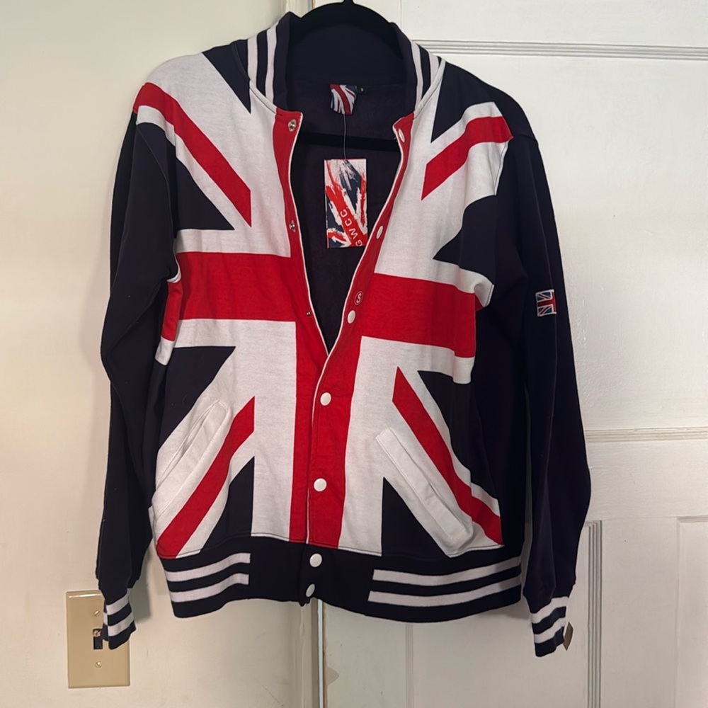 Stylish Blue and Red Bomber British Jacket UK
